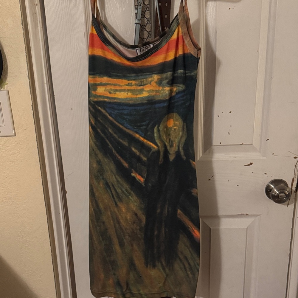 Vibrant Artistic Print Mini Dress